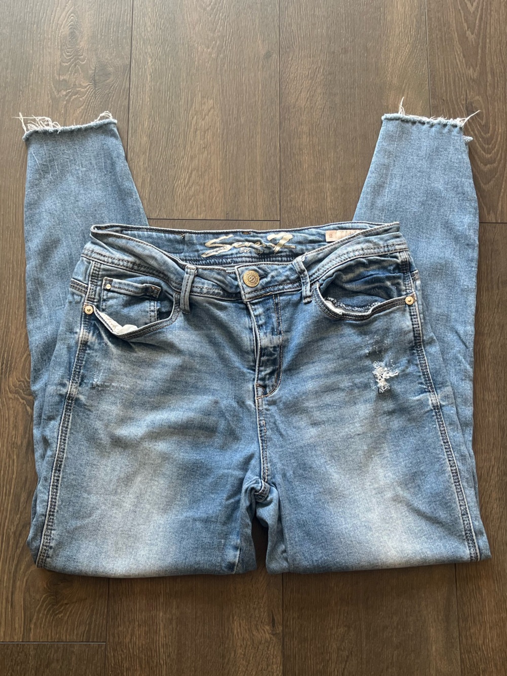 Seven7 Distressed Skinny Jeans